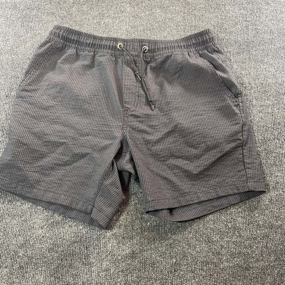 Ezekiel Striped Pull-On Casual Shorts Size 32 Charcoal Gray